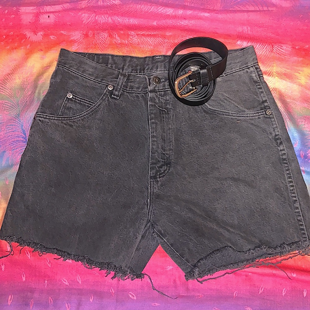 Black Wrangler Denim Short- Belt Not Included